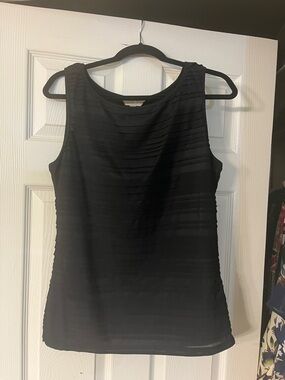 Banana Republic Black Sleeveless Textured Tank Top